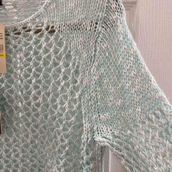 NWT Tommy Bahama size Medium Carmelo Open Stitch Pullover Sweater - Spring Sky - Picture 4 of 7